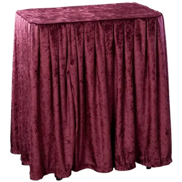 Folding Display Table Burgundy Drape Set