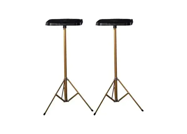 Set of Two 39" Basic Gold Stands w/12" Tops