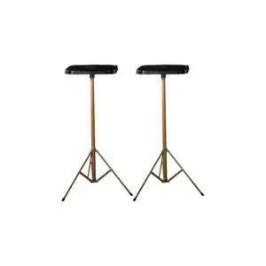Set of Two 35" Basic Gold Stands w/ 8" Tops