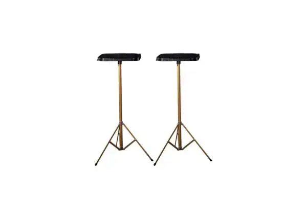 Set of Two 35" Basic Gold Stands w/ 8" Tops