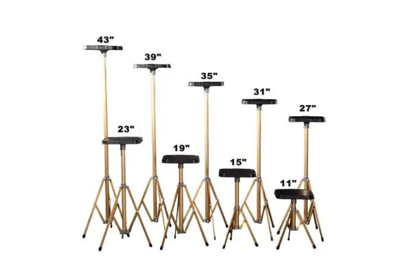 Set of Two 35" Basic Gold Stands w/ 8" Tops - Image 2