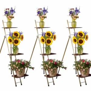 Set of 3 Portable 52.5" Ladder Rack w/8"x12" Shelves Value Bundle