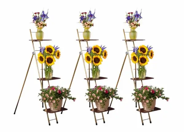 Set of 3 Portable 52.5" Ladder Rack w/8"x12" Shelves Value Bundle