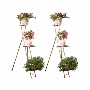 Set of 2 Portable 63" Ladder Rack w/8"x12" Shelves Value Bundle