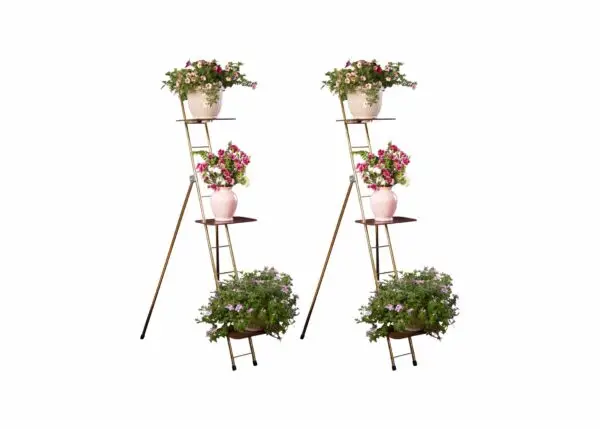 Set of 2 Portable 63" Ladder Rack w/8"x12" Shelves Value Bundle