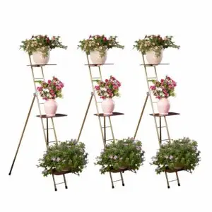 Set of 3 Portable 63" Ladder Rack w/8"x12" Shelves Value Bundle