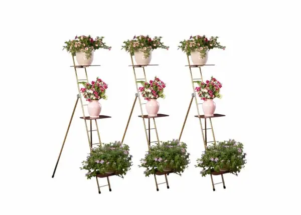 Set of 3 Portable 63" Ladder Rack w/8"x12" Shelves Value Bundle