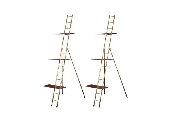 Set of 2 Portable 75" Ladder Rack w/8"x12" Shelves Value Bundle - Image 2