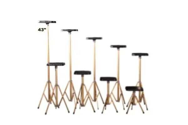 Set of Two 43" Basic Gold Stands w/12" Tops - Image 2