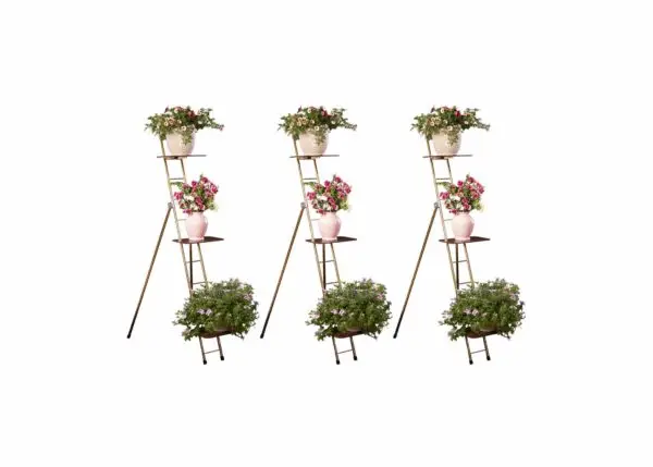 Set of 3 Portable 52.5" Ladder Rack w/8"x18" Shelves Value Bundle